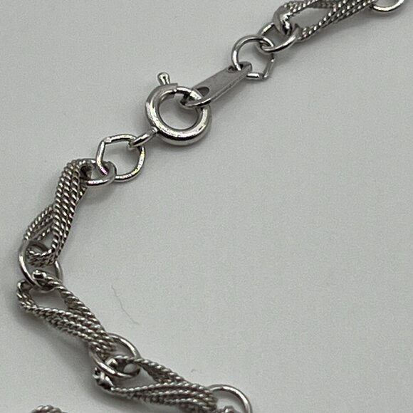 Vintage Silver tone linked braided necklace 26” - Picture 3 of 6